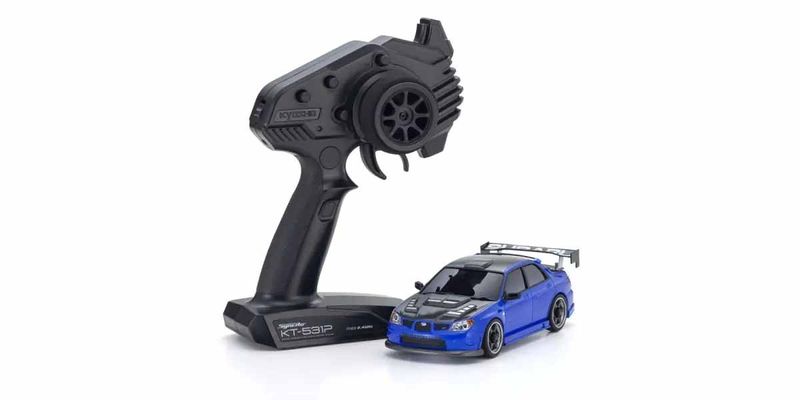 Kyosho Mini-Z AWD Subaru Impreza WRX Aero Kit blå (MA020N-M/KT531P)
