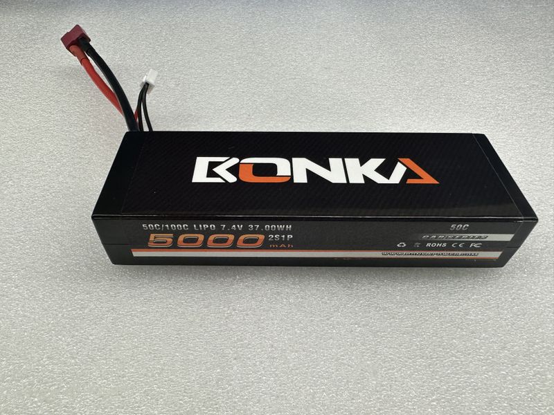 Lipo Batteri 2S 7.4V 5000mAh 50C Dean Kontakt Hard Case