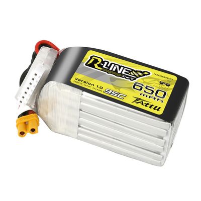 Tattu 650mAh 6S 95C 22,2V LiPo-batteri – XT30U-F kontakt – R-Line 1,0