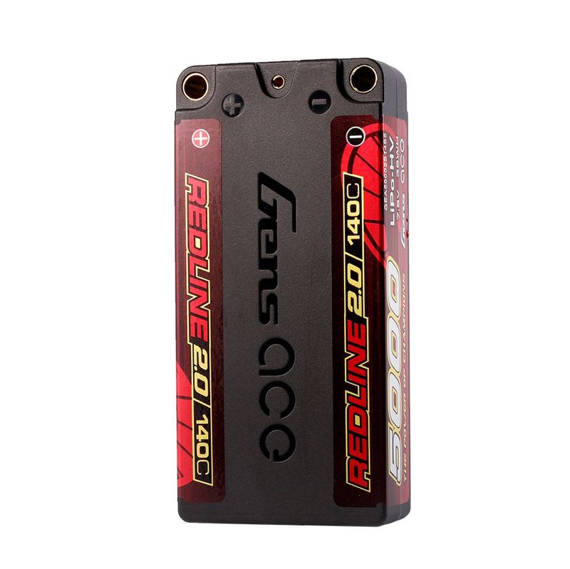 Gens ace 5000mAh 2S 140C 7,6V(HV) Shorty LiPo-batteri – 5,0mm bullet – Redline