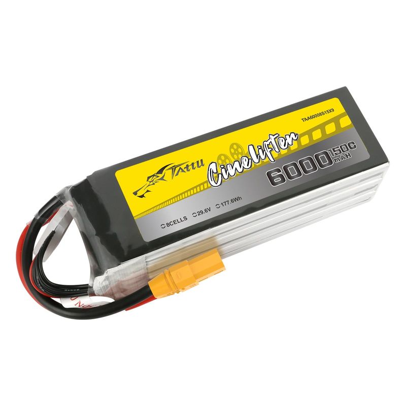 Tattu 6000mAh 8S 150C 29,6V LiPo-batteri – XT90-S kontakt – Cinelifter