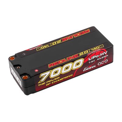 Gens ace 7000mAh 2S 140C 7,6V(HV) Mid-storlek LiPo-batteri – 5,0mm bullet – Redline