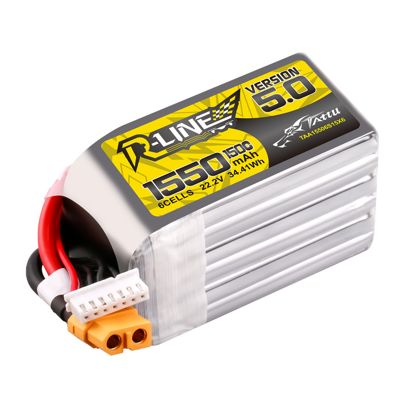 Tattu 1550mAh 6S 150C 22,2V LiPo-batteri – XT60 kontakt – R-Line 5,0