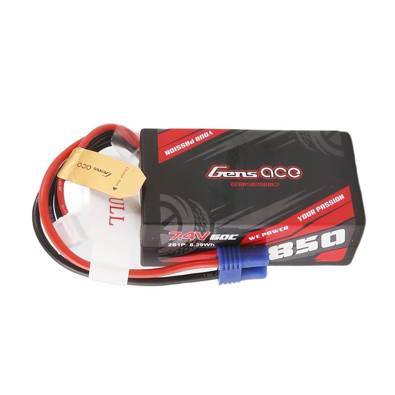 Gens ace 850mAh 2S 60C 7,4V LiPo-batteri – EC2 kontakt – Car Classic