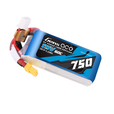 Gens ace 750mAh 3S 60C 11,1V LiPo-batteri – XT30 kontakt – Heli