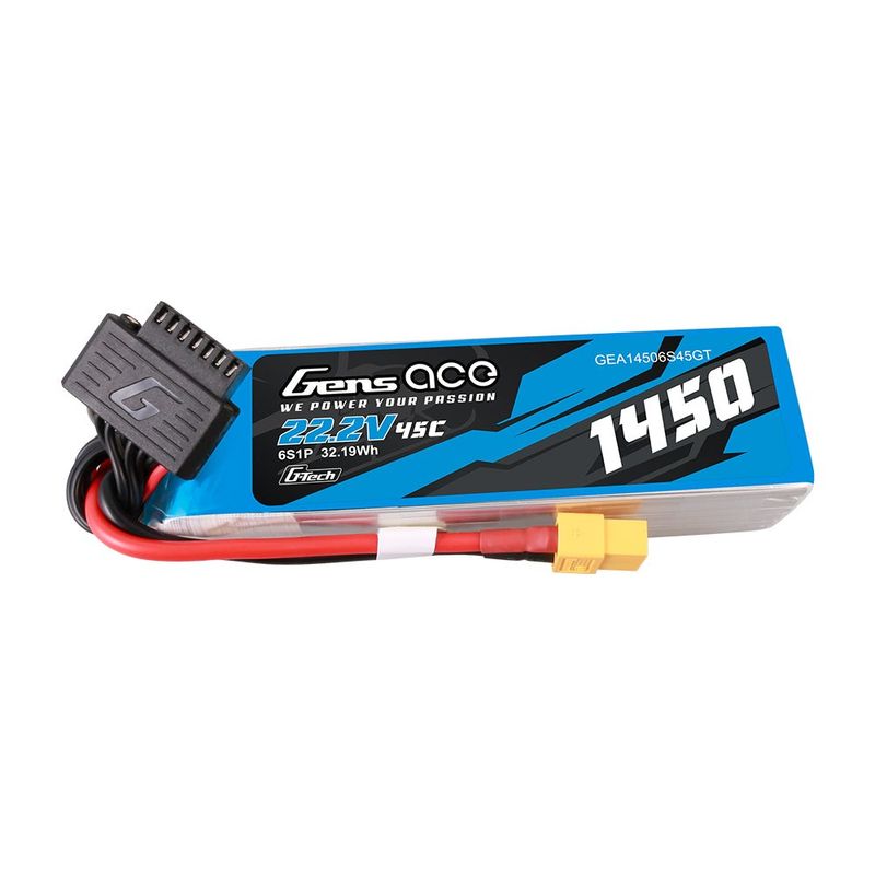 Gens ace 1450mAh 6S 45C 22,2V LiPo-batteri – XT60 kontakt – Ace Classic