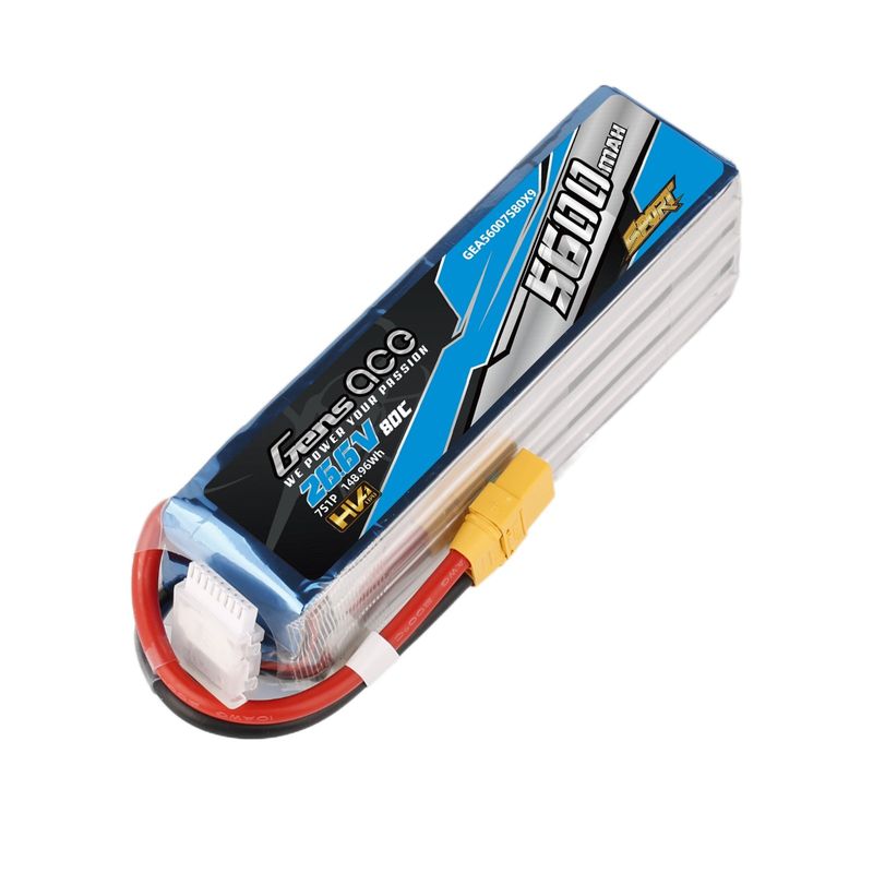 Gens ace 5600mAh 7S 80C 26,6V(HV) LiPo-batteri – XT90 kontakt – Sport