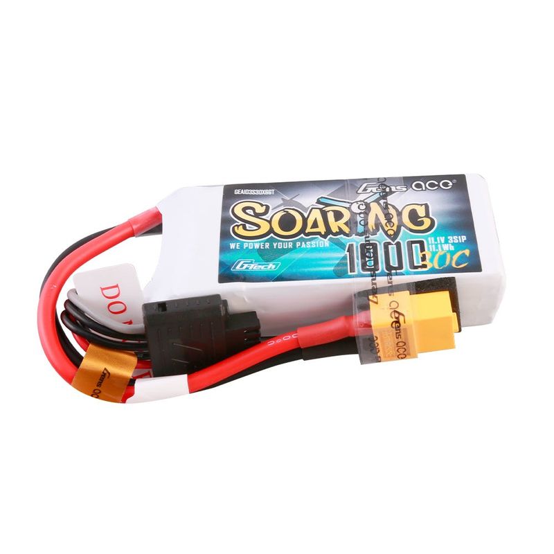 Gens ace Soaring 1000mAh 3S 11,1V 30C LiPo-batteri med XT60 – produktbild 1