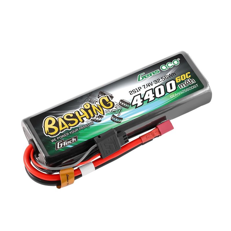 Gens ace 4400mAh 2S 60C 7,4V LiPo-batteri – Hardcase – Deans kontakt – Bashing
