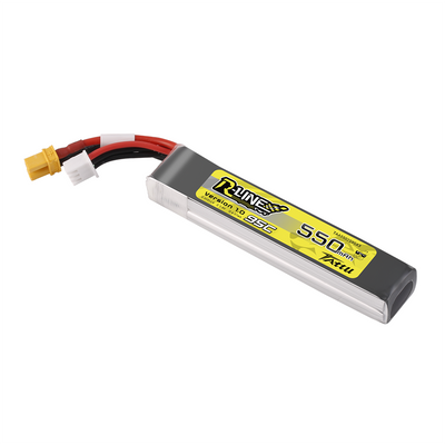 Tattu 550mAh 2S 95C 7,4V Long LiPo-batteri – XT30-kontakt – R-Line 1,0