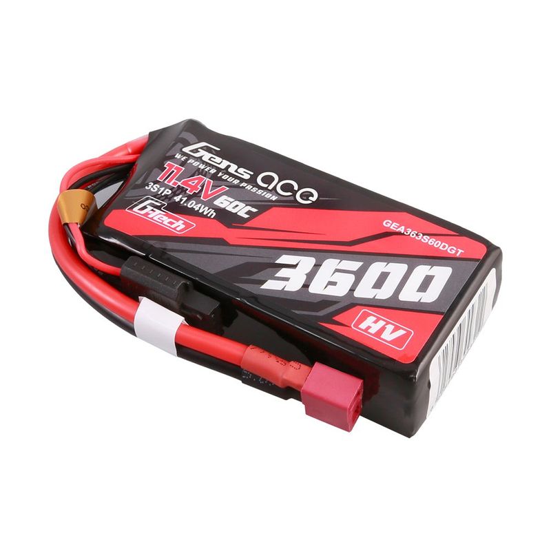Gens ace 3600mAh 3S 60C 11,4V(HV) LiPo-batteri – Deans kontakt – Car Classic