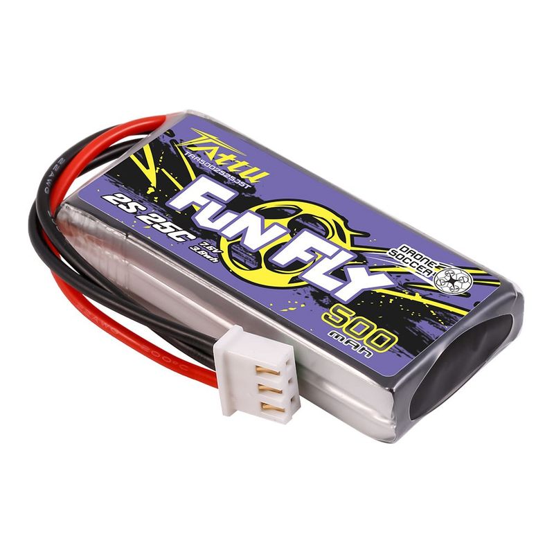Tattu 500mAh 2S 25C 7,6V(HV) LiPo-batteri – JST kontakt – FunFly