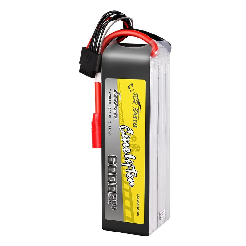 Tattu 6000mAh 6S 150C 22,2V LiPo-batteri – AS150 kontakt – Cinelifter