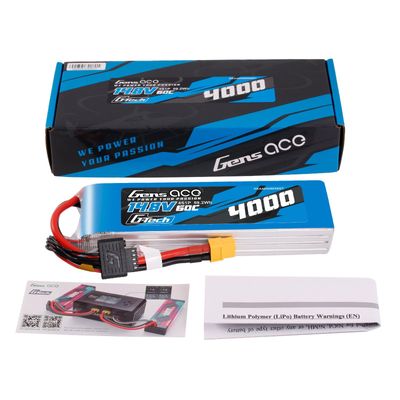 Gens ace 4000mAh 4S 60C 14,8V LiPo-batteri – XT60 kontakt – Ace Classic