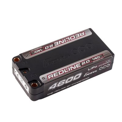 Gens ace 4600mAh 2S 140C 7,4V Shorty LiPo-batteri – 5,0mm bullet – Redline