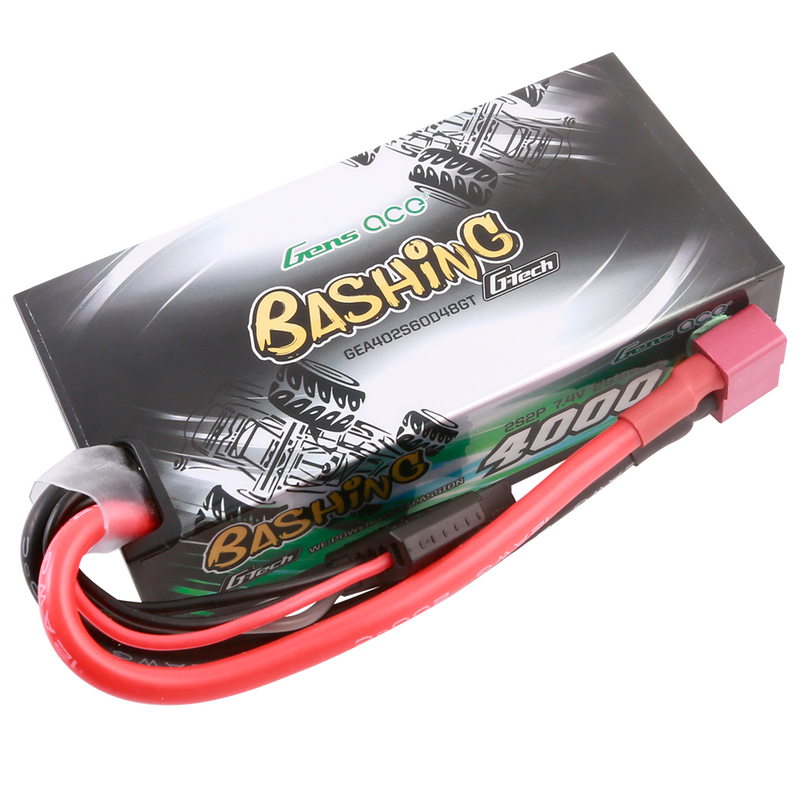 Gens ace 4000mAh 2S 60C 7,4V LiPo-batteri – Hardcase – Deans kontakt – Bashing