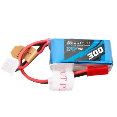 Gens ace 300mAh 2S 45C 7,4V LiPo-batteri – JST-SYP kontakt – Ace Classic