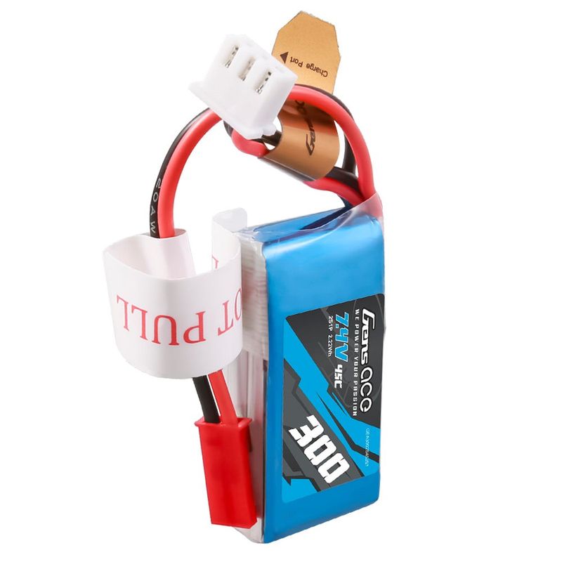 Gens ace 300mAh 2S 45C 7,4V LiPo-batteri – JST-SYP kontakt – Ace Classic