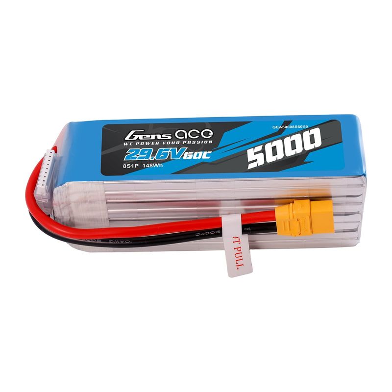 Gens ace 5000mAh 8S 60C 29,6V LiPo-batteri – XT90 kontakt – Heli