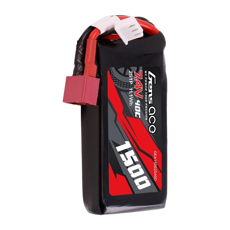 Gens ace 1500mAh 2S 40C 7,4V LiPo-batteri – Deans kontakt – Car Classic