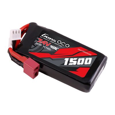 Gens ace 1500mAh 2S 40C 7,4V LiPo-batteri – Deans kontakt – Car Classic