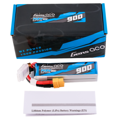 Gens ace 900mAh 4S 80C 14,8V LiPo-batteri – XT60 kontakt – Ace Classic