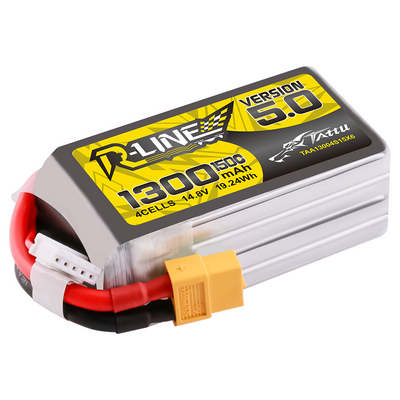 Tattu 1300mAh 4S 150C 14,8V LiPo-batteri – XT60 kontakt – R-Line 5,0