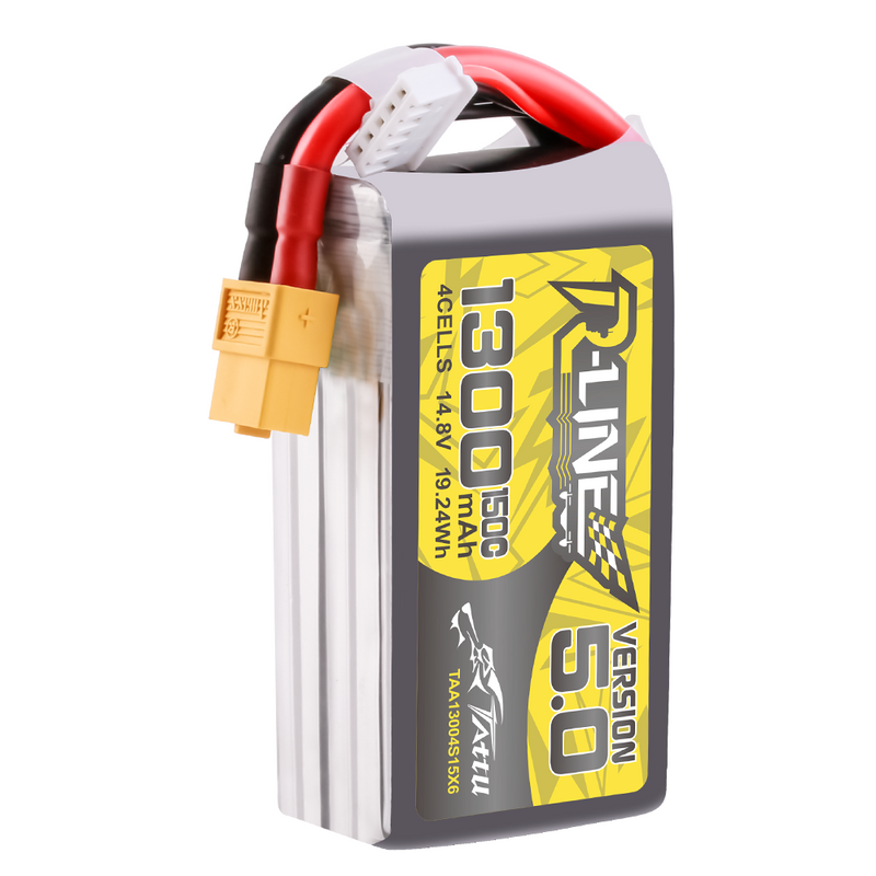 Tattu 1300mAh 4S 150C 14,8V LiPo-batteri – XT60 kontakt – R-Line 5,0