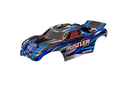 Traxxas Kaross Rustler 2WD Clipless Blå (3721-BLUE)