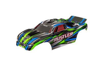 Traxxas Kaross Rustler 2WD Clipless Grön (3721-GRN)