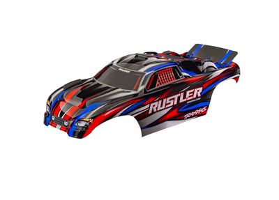 Traxxas Kaross Rustler 2WD Clipless Röd (3721-RED)