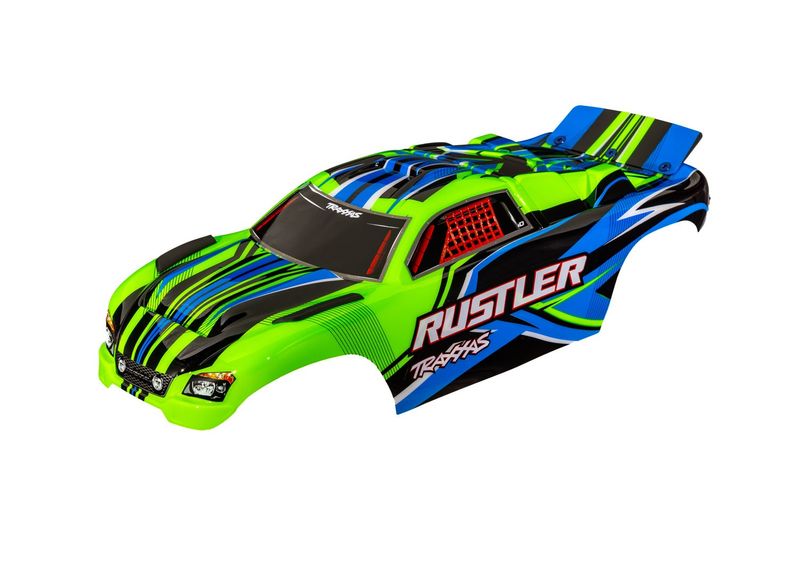 Traxxas Kaross Rustler 2WD Clipless Grön (3734-GRN)