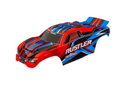 Traxxas Kaross Rustler 2WD Clipless Röd (3734-RED)