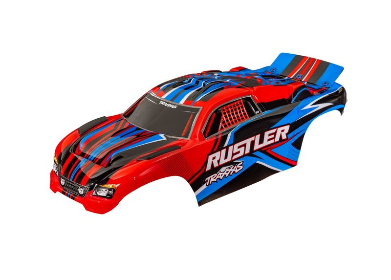 Traxxas Kaross Rustler 2WD Clipless Röd (3734-RED)