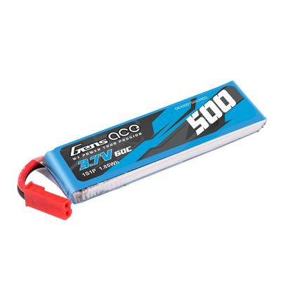 Gens ace 500mAh 1S 60C 3,7V LiPo-batteri – JST-SYP kontakt – Heli