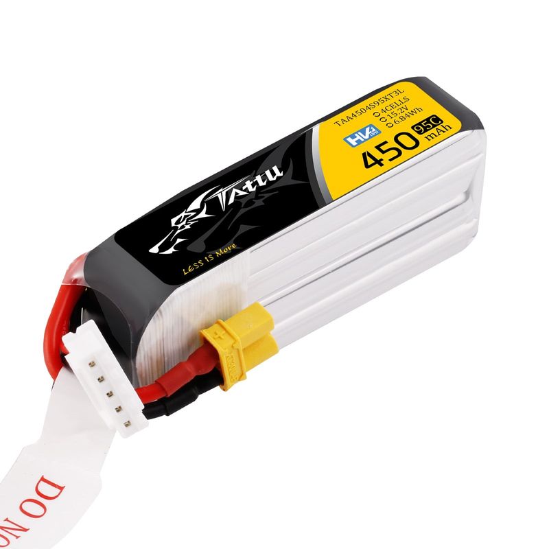 Tattu 450mAh 4S 95C 15,2V(HV) LiPo-batteri – XT30 kontakt – FPV Classic