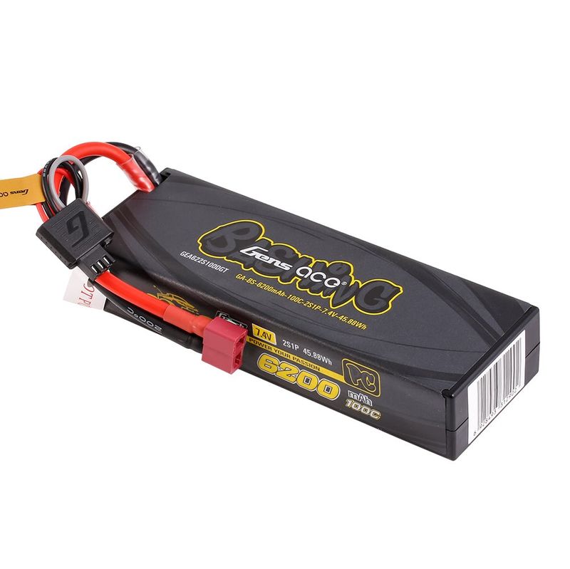 Gens ace 6200mAh 2S 100C 7,4V LiPo-batteri – Deans kontakt – Bashing Pro