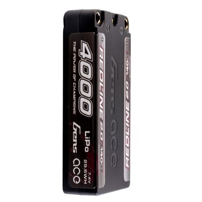 Gens ace 4000mAh 2S 140C 7,4V Shorty LiPo-batteri – 5,0mm bullet – Redline