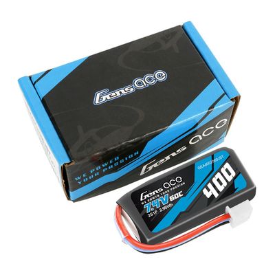 Gens ace 400mAh 2S 60C 7,4V LiPo-batteri – JST kontakt – Heli