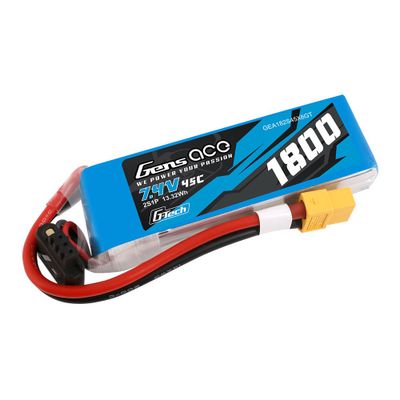 Gens ace 1800mAh 2S 45C 7,4V LiPo-batteri – XT60 kontakt – Ace Classic