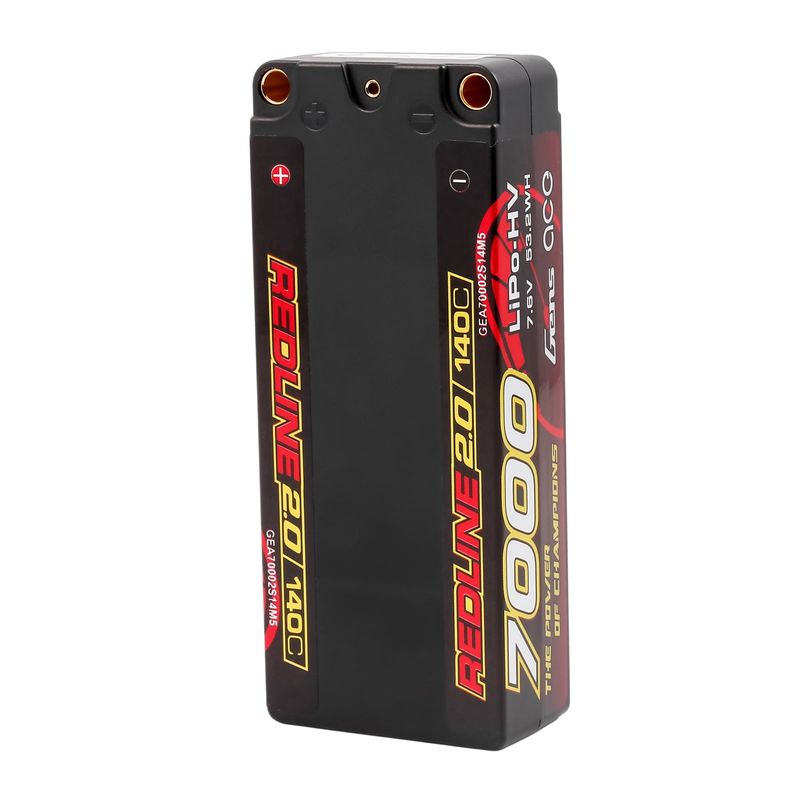 Gens ace 7000mAh 2S 140C 7,6V(HV) Mid-storlek LiPo-batteri – 5,0mm bullet – Redline