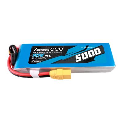 Gens ace 5000mAh 3S 45C 11,1V LiPo-batteri – XT90 kontakt – Ace Classic