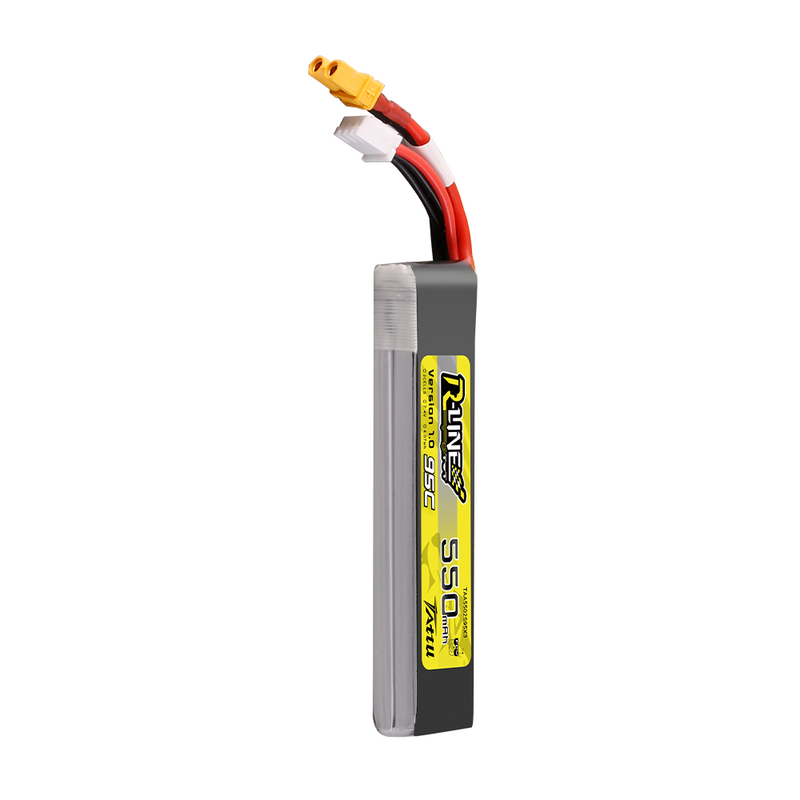 Tattu 550mAh 2S 95C 7,4V Long LiPo-batteri – XT30-kontakt – R-Line 1,0