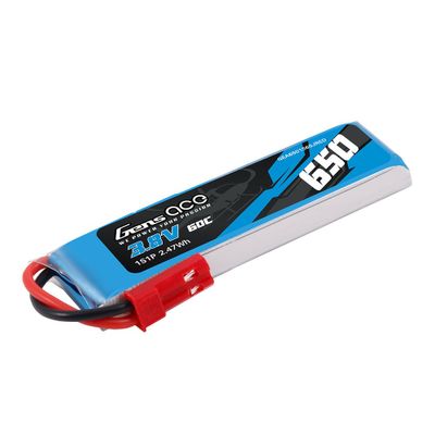 Gens ace 650mAh 1S 60C 3,8V(HV) LiPo-batteri – JST-SYP kontakt – Ace Classic