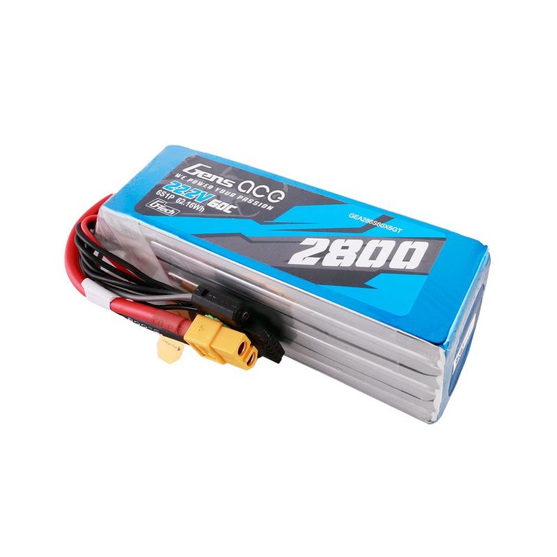 Gens ace 2800mAh 6S 60C 22,2V LiPo-batteri – XT60 kontakt – Heli
