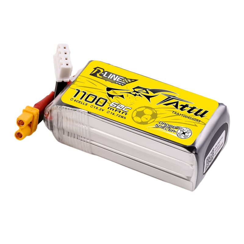 Tattu 1100mAh 4S 60C 15,2V(HV) LiPo-batteri – XT30 kontakt – R-Line