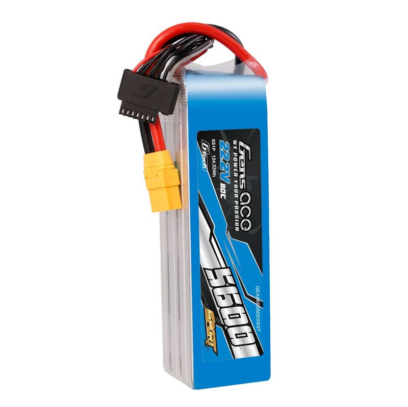 Gens ace 5600mAh 6S 80C 22,2V LiPo-batteri – XT90 kontakt – Sport (700 Helicopter)