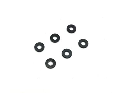 Kyosho 97059-01BK – Svarteloxerade brickor 3 × 7 × 1 mm, 6 st