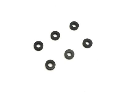 Kyosho 97059-02BK – Svarteloxerade brickor 3 × 7 × 2 mm, 6 st