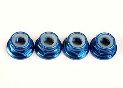 Traxxas Låsmutter M5 Blå aluminium (4) (4147X)